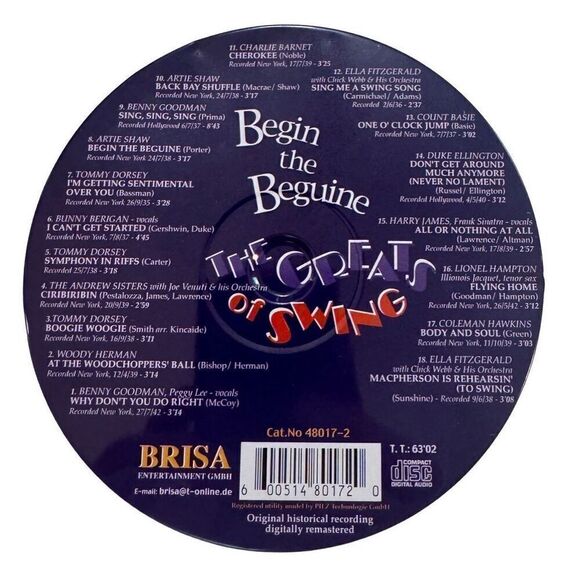 Various : Begin The Beguine: THE GREATS OF SWING CD (1999) Tin  Case - Picture 2 of 5
